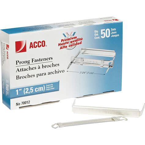 acco 563f 50 pc box of metal fasteners|ACCO Premium Prong Fasteners, Silver, 50/Box (A7070424).